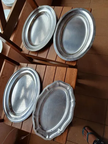 4 baixelas de inox antigas