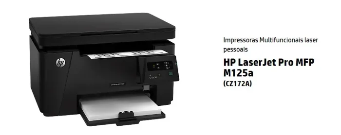 Impressora multifuncional Hp Laserjet Pro MFP M125a
