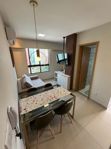 EC- alugo flat 30 metros, reformado, mobiliado, prédio novo, área de lazer completa