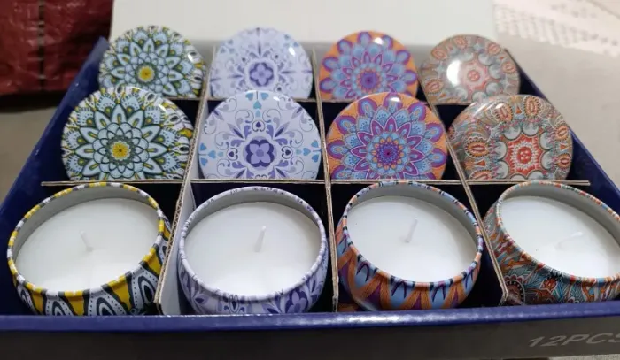 kit 2 Velas Aromáticas Perfumadas em Lata 6x4cm, 2 Unidades, cores sortidas