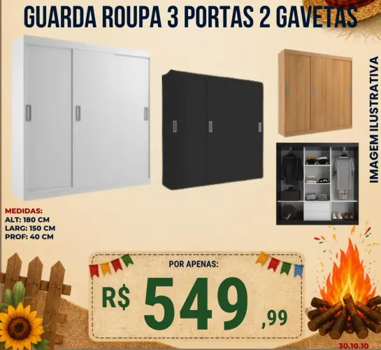 Guarda roupa Lisboa 3 portas