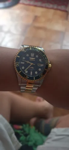 Relógio Masculino Pro driver prata e dourado 30021 abi