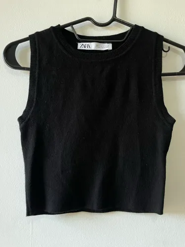 Cropped preto Zara tamanho P