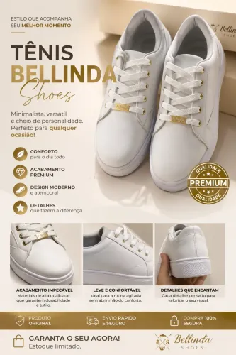 Tênis Bellinda Shoes Feminino - Elegância e Conforto em Cada Passo