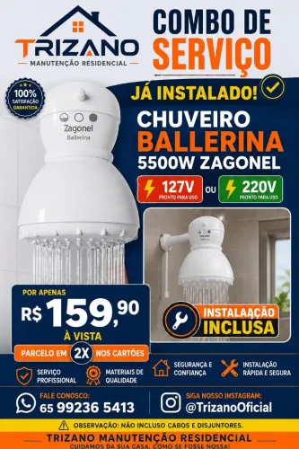 Combos de chuveiros com instalação Inclusa 