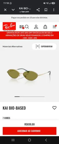 Óculos Ray-Ban kio bio-based