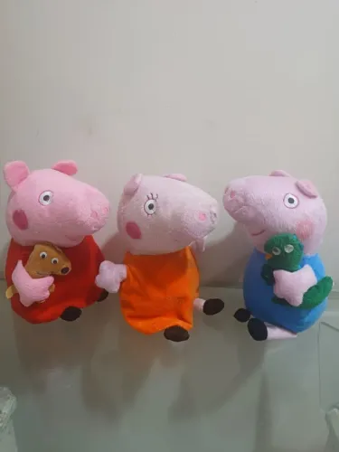 Kit 3 Pelucia Peppa Pig 