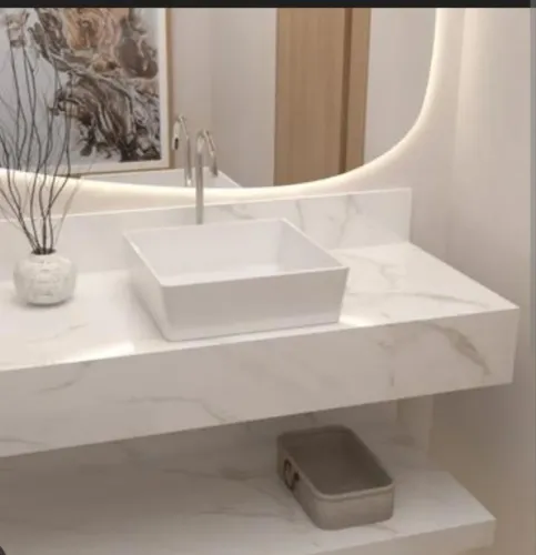 Bancada de porcelanato/ pia para banheiro 