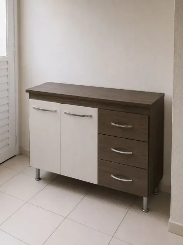 Balcão de Cozinha com 3 Gavetas e 2 Portas