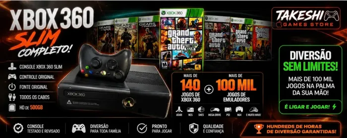 XBOX 360 SLIM +140JOGOS