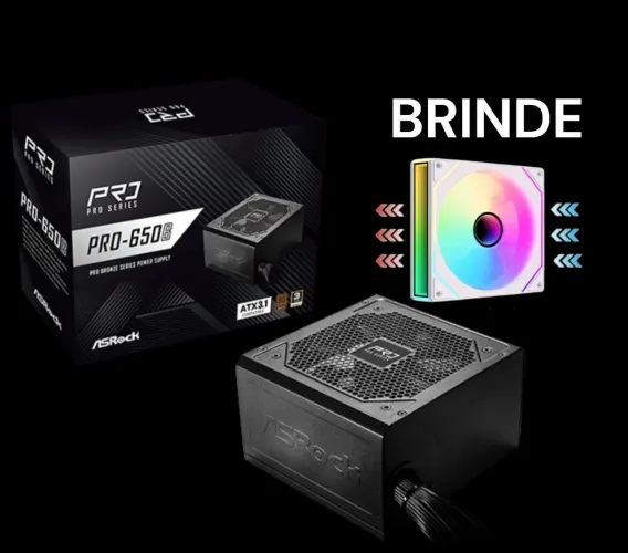 FONTE ASROCK PRO-650B (USADA) COM BRINDE