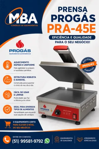 Prensa Grill Elétrica Progás PRA-45E 220v
