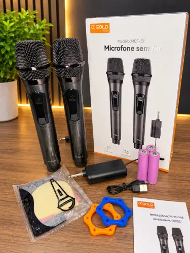 Microfone Duplo sem Fio - MCF-51 A?Gold an4