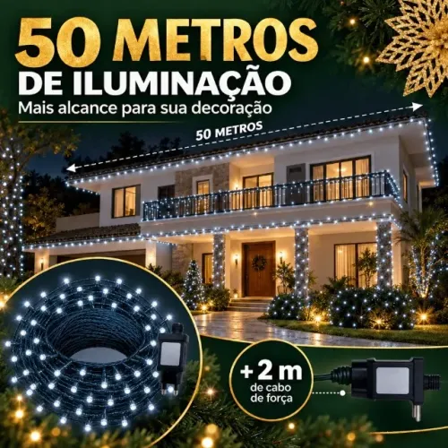 SHOPEE OFERTAS | Pisca-Pisca Strobo Natalino 500 LEDs 50m Bivolt à Prova D'Água
