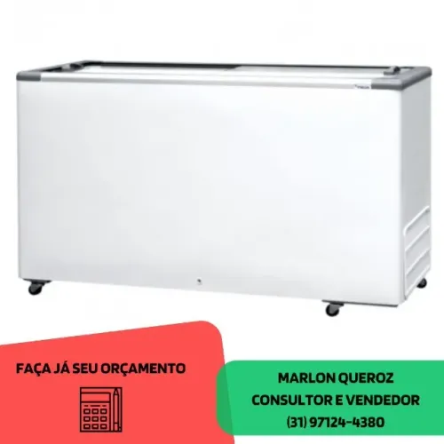 Freezer Horizontal Tampa de Vidro 503L Novo