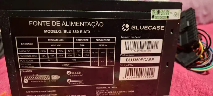 Fonte ATX 350w Bluecase nova