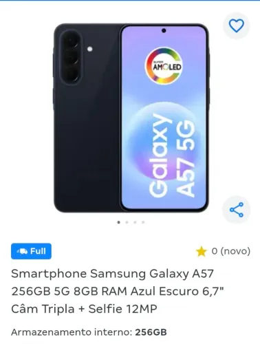 Vendo Sansung A57 256gb