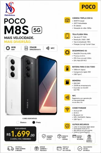 Xiaomi Poco M8s 5G 256GB 08GB RAM LACRADO