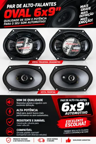 Auto falante oval automotivo