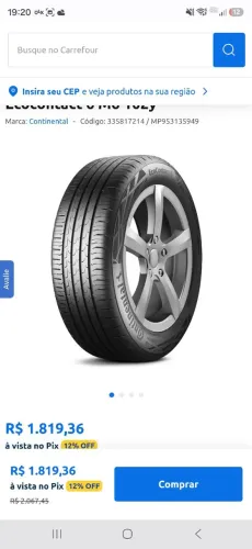 Pneu 245 45 R19 continental novo