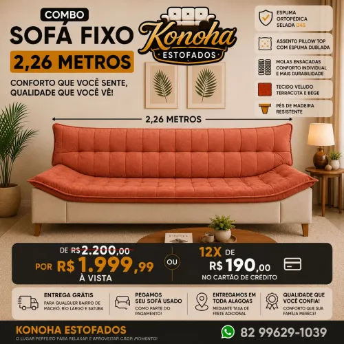 Sofá pillow top 2,26 metros (Novo)