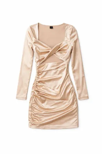 Vestido cetim perolado