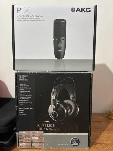 Mic Condenser e Fone AKG