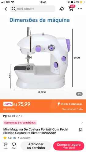 Mini máquina de costura 