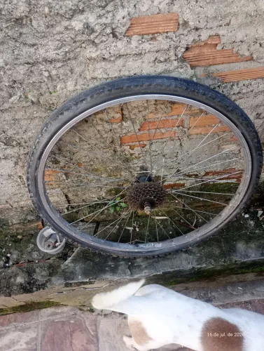 Roda Aro 26 traseira pra peças.