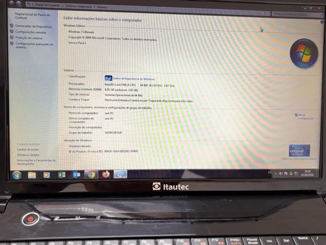 Notebook Itautec Infoway N8645 Core i5 4GB + Carregador