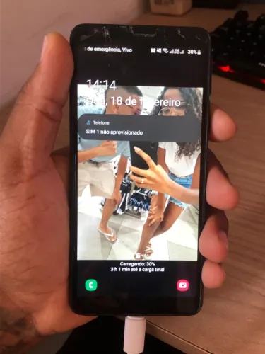 a01 CORE tela rachada câmera da frente off