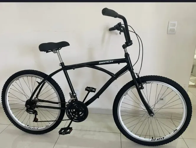 BICICLETA ARO 26 CRUISER PRETA CUSTOM - ESTILO PRAIA
