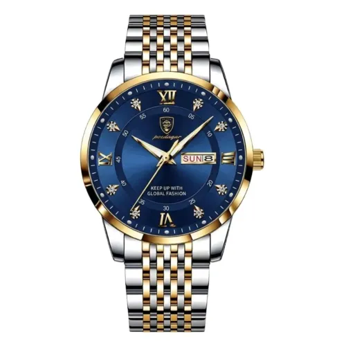 Relógio De Luxo Quartzo Masculino Poedagar Ponteiro Luminosos Azul 