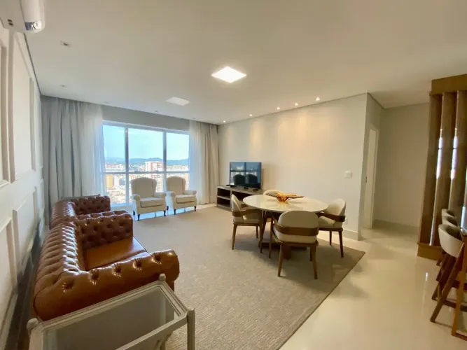 Apartamento mobiliado de alto padrão para locação na Aparecida Santos/SP.