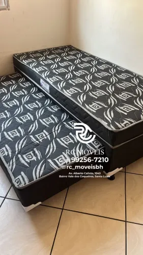 Cama Box Solteiro Bibox com Cama Auxiliar - Colchão D33 (88x1.88)
