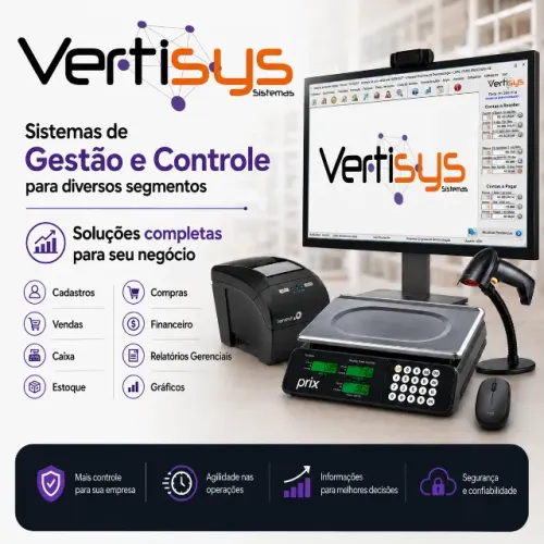 Sistema de Gestão. Cadastros, Estoque, Caixa, Financeiro, Vendas, Compras, Relatórios