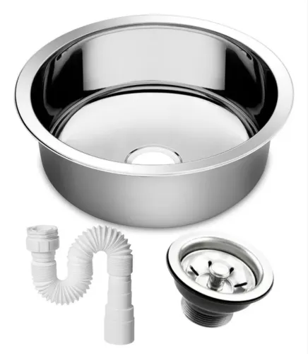 Cuba Cozinha Redonda 25 Cm Aço Inox 304