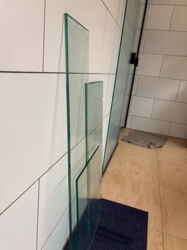 4 prateleiras de vidro comum lapidado