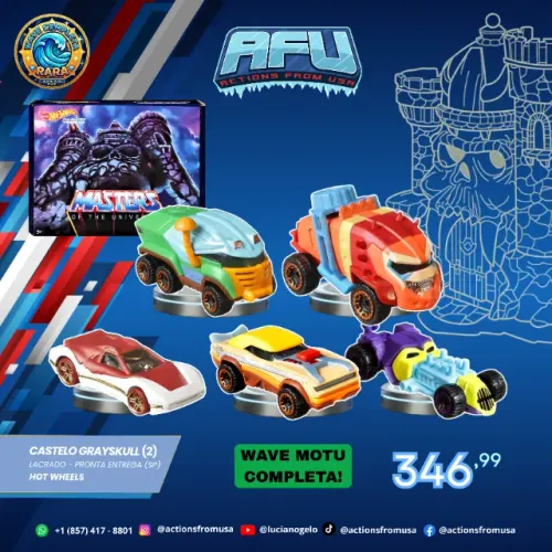 Mattel Conjunto Hot Wheels Character Cars Masters Of The Universe De 5 - Castelo Grayskull