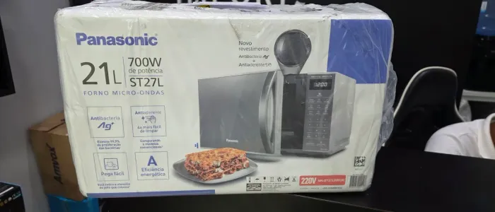 Novo lacrado nota fiscal e garantia Micro-ondas Panasonic Nn-st27lwru Branco 21l 220v