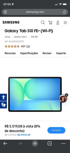 Tablet S10 Fe+ 128 GB
