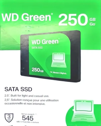 SSD WD Green SATA, 250GB, 2.5", Leitura: 545MB/s, Gravação: 430MB/s