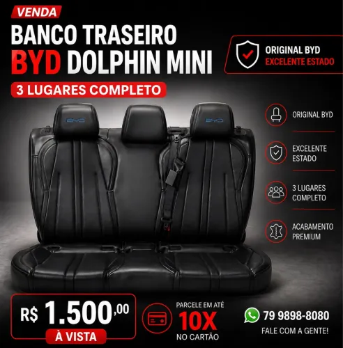 Banco Traseiro BYD Dolphin Mini 3 Lugares Original Couro Completo
