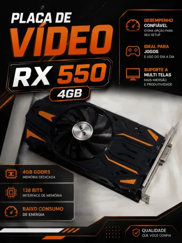 Placa de vídeo Rx550 4gb