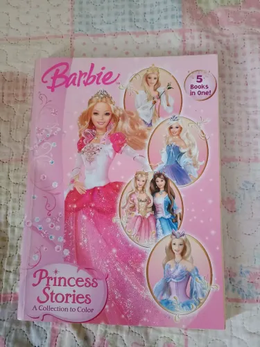 Barbie livro antigo de colorir Princess Stories