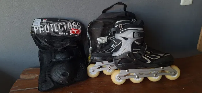 Kit patins oxer ABEC7 + equipamentos de proteção