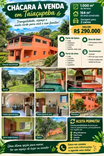 Imóvel para venda tem 1000 metros quadrados com 3 quartos em Taiaçupeba - Mogi das Cruzes