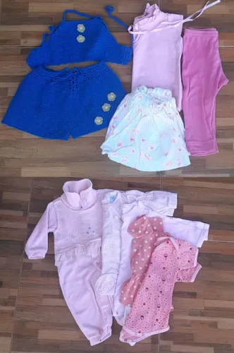 lote de roupas de bebê menina rn a 4 meses