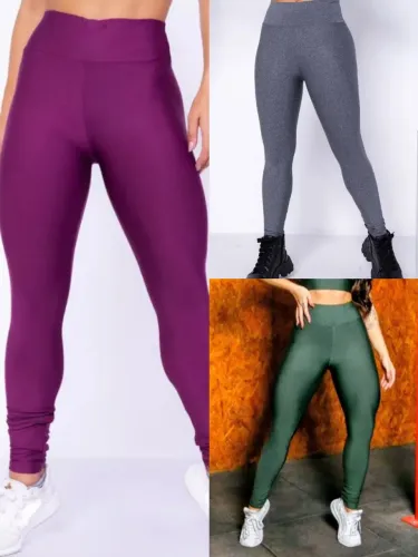 Moda Fitness - Calças legging suplex lisa