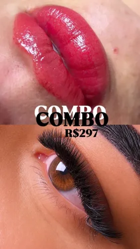 MICROPIGMENTAÇÃO LABIAL + EXTENSÃO DE CÍLIOS 